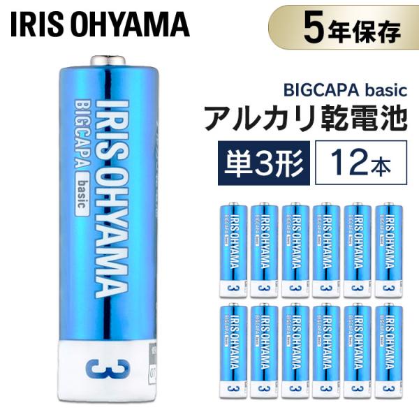 乾電池 単3 単三 電池 BIGCAPA basic 単3形 12本パック LR6Bb/12P アイ...