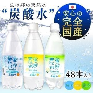 炭酸水 500ml  48本セット 天然水 ミネラルウォーター まとめ買い レモン プレーン 蛍の郷の天然水スパークリング  九州産の天然水使用 国産