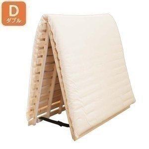 ベッド ひのき 檜 すのこベッドダブル 2つ折り  折りたたみ 木製 時間指定不可