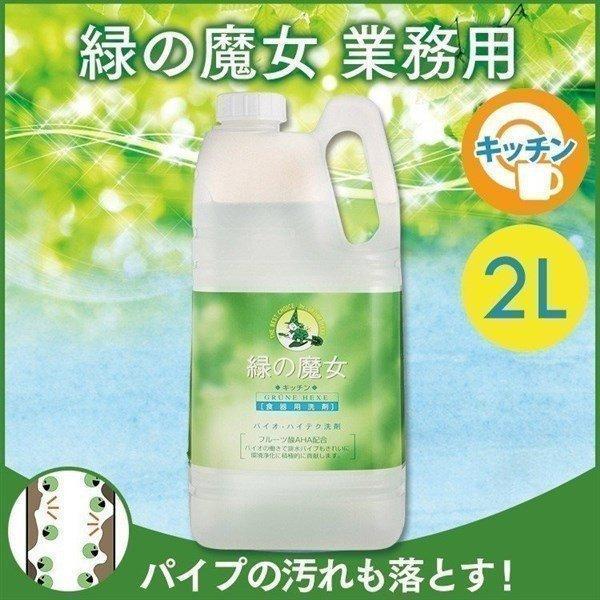 緑の魔女 キッチン 2L 食器用洗剤 業務用 パイプクリーナー 台所洗剤 食器洗い 食器 調理器具 ...
