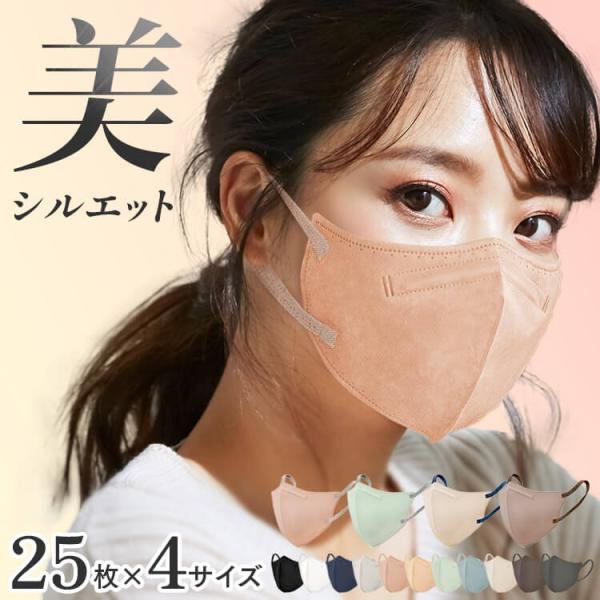 マスク カラーマスク 小顔 おしゃれ 5個セットＤＡＩＬＹ ＦＩＴ ＭＡＳＫ 立体 5枚入(ホワイト...