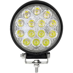カシムラ LEDワークライト 丸形 14灯 42W DC12/24V LED色:黄色 1960ルーメン 3000K IP67 角度調整取付ステー付 ML-41 トラック・カー用品