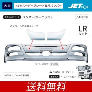 ジェットイノウエ 大型 三菱ふそう NEWスーパーグレート専用 ナンバーサイドガーニッシュ 左右セット フロントバンパー トラック・カ−用品みつび｜takumikikaku