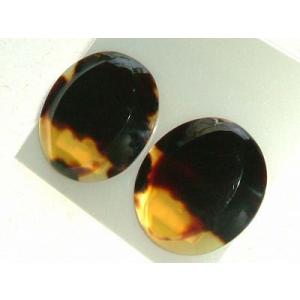 本べっ甲 イヤリング 小判型 大ぶり 28ミリの存在感 (のし等ギフト対応無料) 金メッキネジバネ金...