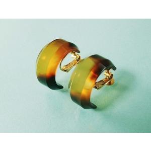 本べっ甲 上茨布 G型 イヤリング カットを施しシャープ  (のし等ギフト対応無料) 金メッキネジバ...