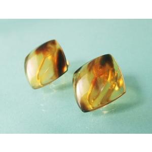 本べっ甲 上茨布  イヤリング カットを施しシャープな菱形 (のし等ギフト対応無料) 金メッキネジバ...