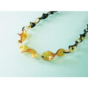 本べっ甲 小判型 ネックレス 長さ41センチ (のし等ギフト対応無料