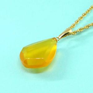 本べっ甲 飴色 ペンダント (のし等ギフト対応無料) ドロップ トップ