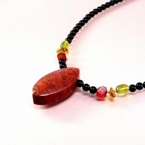 アフリカ珊瑚⭐︎ネックレス⭐︎茶水晶⭐︎アメシスト⭐︎スワロ アフリカ珊瑚 ネックレス （のし等ギフト対応無料） サンゴ.アメジスト