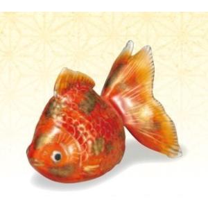 九谷焼　金魚   5号 金魚・ 赤彩  縁起の置物　逸品・鮮やかな色｜takumilife