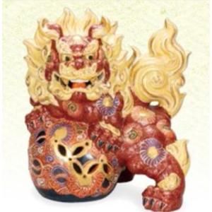 九谷焼 【オールド九谷】九谷焼 獅子香炉 交趾 作家 糠川孝之 : 和座