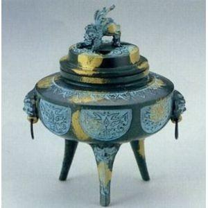 高岡銅器　鋳銅製夏目型香炉　吉秀作 香炉/香器『高岡銅器【夏目型本焼朱銅色香炉】銅製/能作吉秀作