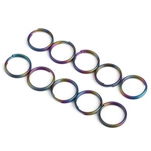 TISUR チタン合金 キー リング 軽量 外徑10/12/14mm 10個入り または 外徑25mm/32mm 5個入りキー ホルダー カラー