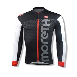 Morethan サイクルジャージ 長袖 吸汗速乾 抗菌防臭 メンズ