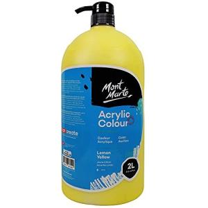 Mont Marte アクリル Lemon Yellow 2リットル 2L ポンプ付き 速い乾燥 被覆力強い 学生や芸術家に向き Acrylic Paint