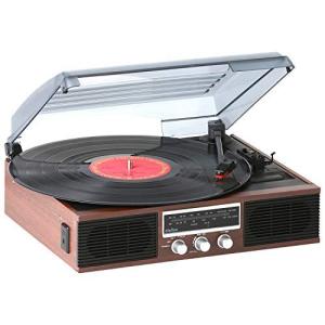 とうしょう 木目調 レコードプレーヤー コンパクト ) 簡単操作 ブラウン TT-138