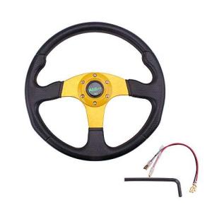 RASTP ハンドル ステアリング 軽量アルミニウム PU合成革 車用 交換 コンペティション 直径340mm