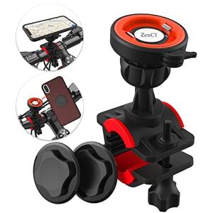 ZenCT バイク スマホホルダー 自転車 スマホホルダー オートバイ 片手操作 360°回転 GPSナビ 携帯 固定用 スマー