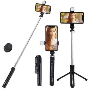 Ariake 自撮り棒 三脚 Bluetooth セルカ棒 リモコン付き 軽量 コンパクト 三脚/一脚兼用