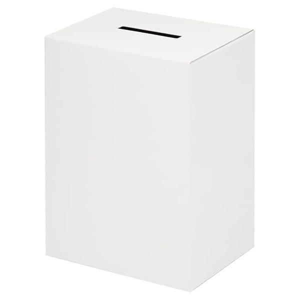 募金箱 投票箱 無地 白 ラベル 首掛け用紐付き 紙製 日本製 メール便発送