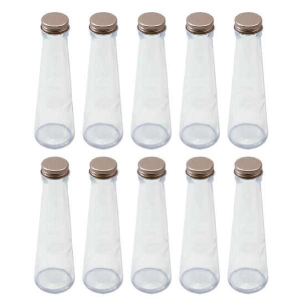 ハーバリウム　円錐ガラス瓶　100cc　10本セット　キャップ付　硝子ビン　透明瓶　酒類容器　花材　...
