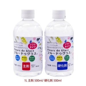 固めるハーバリウム 2液 フルードゥグラス ソフト 1000ml 1L 主剤/硬化剤 シリコンモールド　プリザーブドフラワー ハーバリウム フラワーアレンジメント 自然硬
