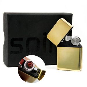 スパイラ バッテリーライター ブラス 真鍮 ゴールドカラー USB充電式 防災 トーチ アウトドア キャンプ　USB充電