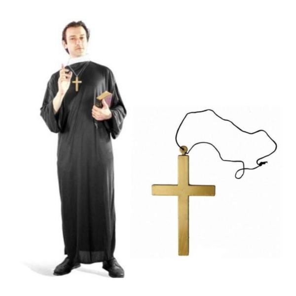 牧師 衣装 十字架首飾りセット コスチューム イベント コスプレ ハロウィン 送料無料