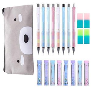 シャープペンシル0.9mm 8pcsペンシルリフィル8チューブ付き0.9mmおよび4pcs消しゴム1pc文房具バッグ JYsun 8pcsペンシルリフィル8チューブ付き0.9mmおよび4pcs消しゴム1pc文房具バ 