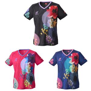 Nittaku ニッタク モダンフラワーシャツ adg0269 卓球ウェア 半袖Tシャツ トップス ユニフォーム JTTA公認 キッズ ジュニア レディース 女性用｜takuten-takkyu