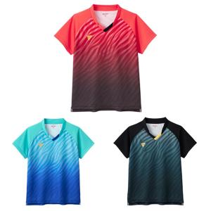 VICTAS ビクタス ゲームシャツ (V-LGS502)  aog0183 卓球ウェア 半袖Tシャツ トップス ユニフォーム JTTA公認 キッズ ジュニア レディース 女性用｜takuten-takkyu