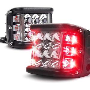 作業灯 led 12v, MOVOTORワークライト ストロボ 赤 緊急警告灯 １８０°広角12V-24VDC対応 大型車 適用 ２個セット｜tam-store