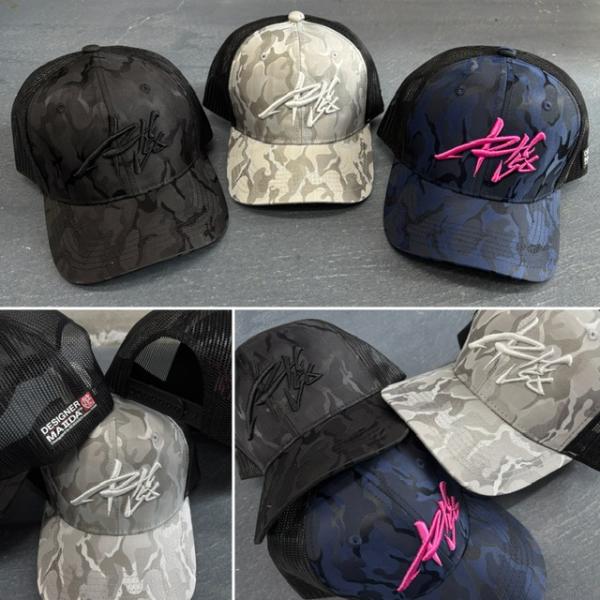RH56・3D刺繍迷彩バックメッシュキャップ