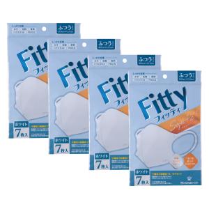 フィッティ マスク 不織布 スタイルフィット プラス 立体 7枚入×4個パック ホワイト ふつう 個包装