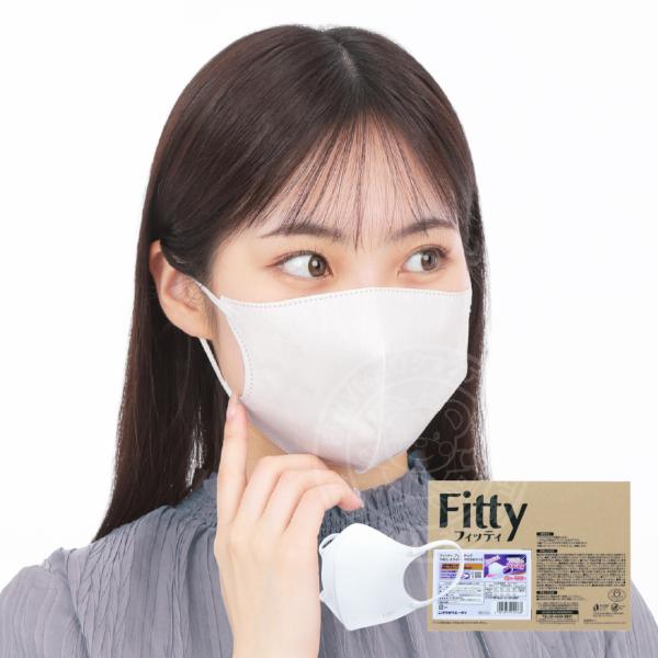 マスク フィッティ 不織布 立体 やや 大きめ 個包装 18枚入 ブレステック ホワイト 息苦しさ ...