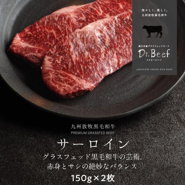 Dr.Beef サーロインステーキ 合計300g (150g×2枚) 純日本産 グラスフェッドビーフ...