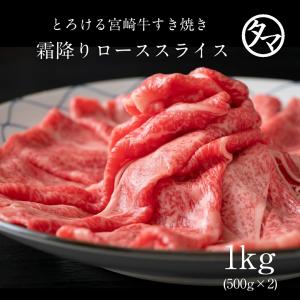 宮崎牛すき焼きローススライス 1kg(500g×2パック) #元気いただきますプロジェクト（和牛肉）肉