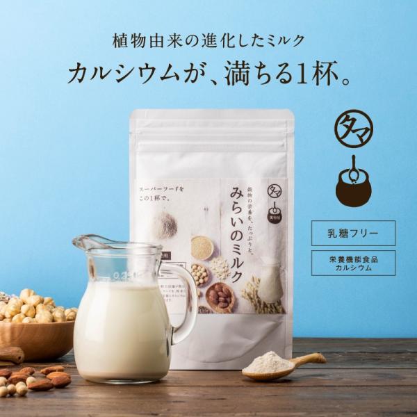 みらいのミルク 100g 牛乳 豆乳 ライスミルク 穀物のミルク 砂糖 着色料 乳糖不使用 カルシウ...