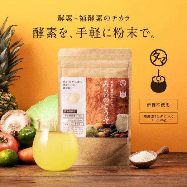 酵素 みらいのこうそ 美粉屋 100g ドリンク サプリ 補酵素 ビタミンC 酵母 麹 配合 ファス...