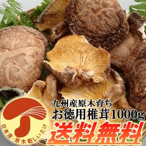 九州産原木乾し徳用椎茸 1kg 安心 安全 無農薬 出汁 ダシ だし 原木栽培 乾燥 干し 乾し しいたけ 椎茸 きのこ やさい 野菜 お徳用 送料無料｜tamachanshop