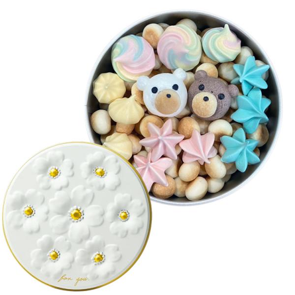 【たまごボーロ缶】ブーケ缶 ベビーピンク【MPN:90201】クッキー缶 ではなく たまごボーロ缶 ...