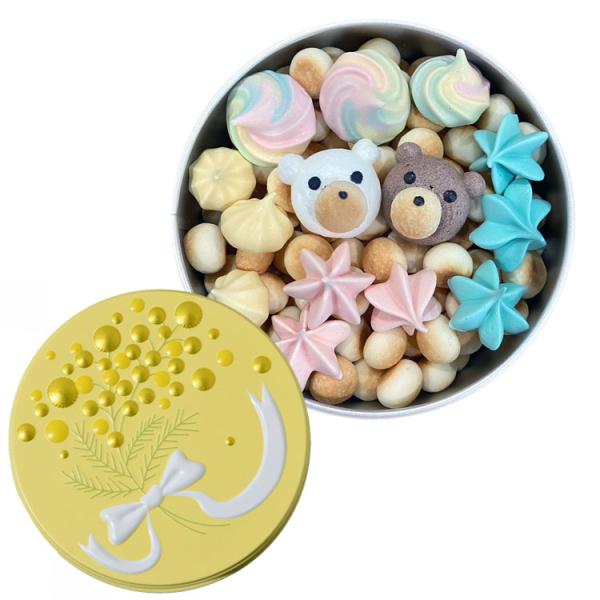 【たまごボーロ缶】ミモザ缶【MPN:90210】クッキー缶 ではなく たまごボーロ缶 可愛い バラエ...