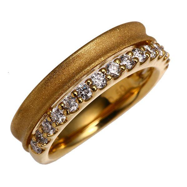 エタニティリング ダイヤモンド 18金 イエローゴールド 0.50ct K18YG 4月誕生石 天然...