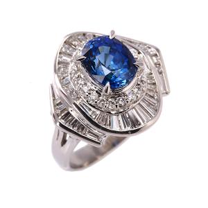 スターサファイア リング プラチナ サファイヤ 9月誕生石 ダイヤモンド