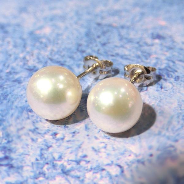 ピアス 本パール アコヤ真珠 7.5mm シルバー スタッド 金属アレルギー 一粒 フォーマル 卒業...