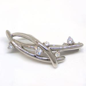 アズタイム 石川暢子 ダイヤモンド ブローチ K18YG K18WG Pt850 As  