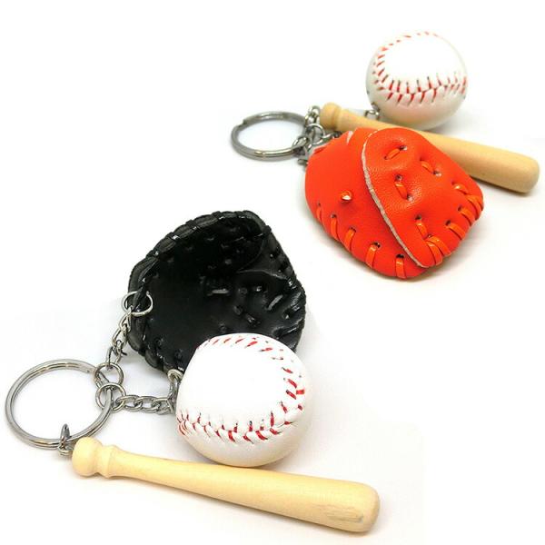 キーホルダー キーリング チャーム 小物 キーリング ベースボール 野球 グローブ バット ボール ...