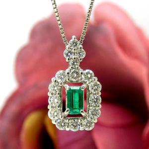 プラチナ エメラルド0.75,ダイヤモンド0.26ネックレス pt900,850 Pt900 プラチナ Pt850 エメラルド1.56ct ダイヤ0.76ct 雫