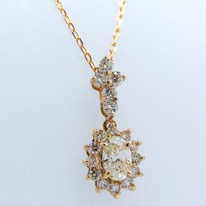 Jeweluce K18WG/PG/YG ゴールド ダイヤモンド ネックレス ペンダント 