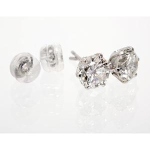 ピアス プラチナ ダイヤモンド 一粒 スタッド...の詳細画像1
